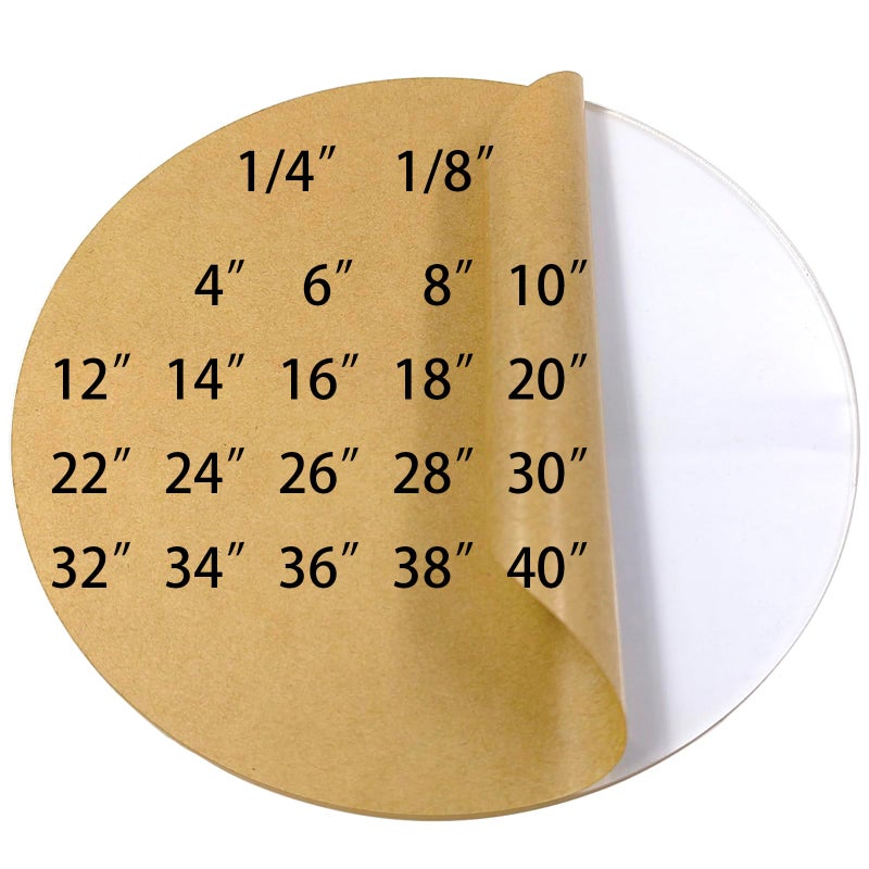 iCAGY Round Acrylic Sheet 1/8 Inch Thick 8 Inch Diameter Clear Plexiglass Sheets Circle Blanks Plastic Disc 2 Pcs - Image 1